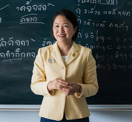 Thai teacher in professional school attire